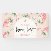 ベリー第1のイチゴ子供の誕生日 横断幕 (横)