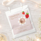 ベリー第1回イチゴ誕生日感謝してい写真 フェイバーバッグ (クリップ留めされた状態)