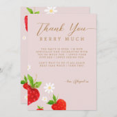 ベリー第1回ストロベリー誕生日写真 サンキューカード (正面/裏面)