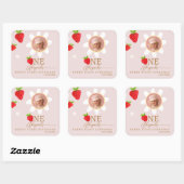 ベリー第1回ストロベリー誕生日写真 スクエアシール (シート)