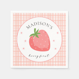 ベリー第1誕生日紙ナプキンイチゴパーティー スタンダードカクテルナプキン