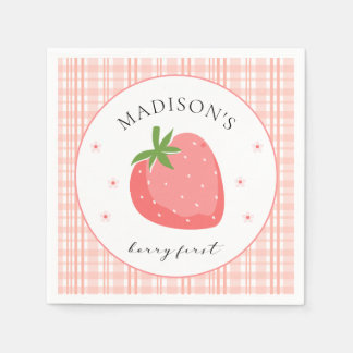 ベリー第1誕生日紙ナプキンイチゴパーティー スタンダードカクテルナプキン