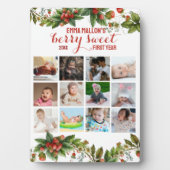 ベリー第1誕生日12ヶ月ベビーフォトコラージュ フォトプラーク (正面)