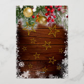 ベリー素朴金ゴールドボーブルズスタークリスマスパーティー 箔招待状 (裏面)