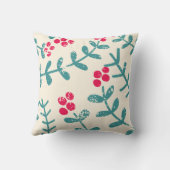 ベリー葉とパターン（の模様が）ある クッション (裏面)