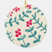 ベリー葉と セラミックオーナメント (裏面)