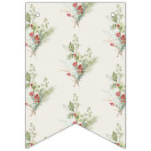 ベリー赤い植物の休日のクリスマスプレゼント バンティングフラッグ (第1の旗)