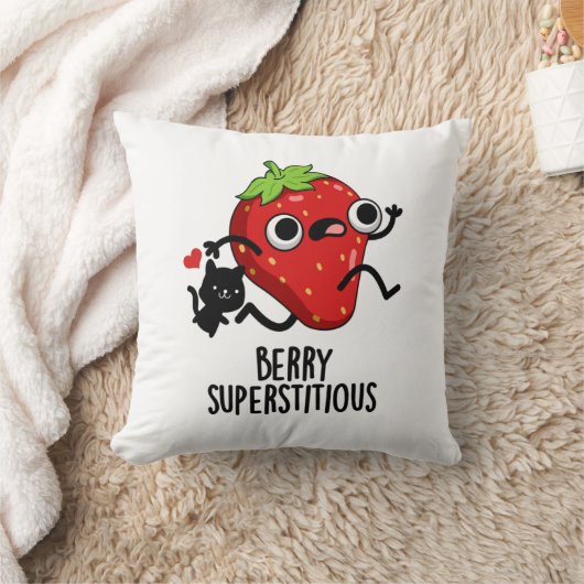 ベリー迷信的おもしろいフルーツプン クッション (ブランケット)