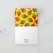 ベリー1歳の誕生日かわいいイチゴカラフルモダン カード (内部)