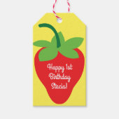 ベリー1歳の誕生日かわいいイチゴカラフルモダン ギフトタグ (正面)