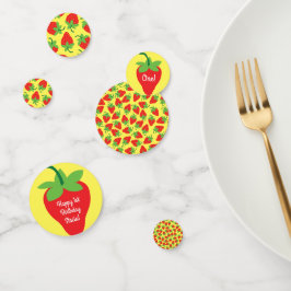 ベリー1歳の誕生日かわいいイチゴカラフルモダン コンフェッティ