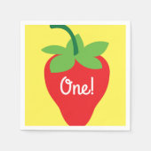 ベリー1歳の誕生日かわいいイチゴカラフルモダン スタンダードカクテルナプキン (正面)