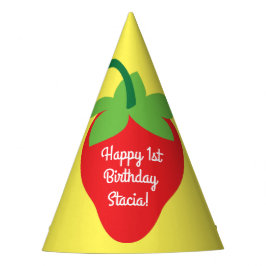 ベリー1歳の誕生日かわいいイチゴカラフルモダン パーティーハット