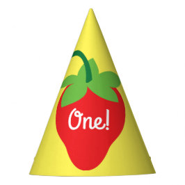 ベリー1歳の誕生日かわいいイチゴカラフルモダン パーティーハット