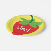 ベリー1歳の誕生日かわいいイチゴカラフルモダン ペーパープレート (アングル)