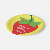 ベリー1歳の誕生日かわいいイチゴカラフルモダン ペーパープレート (アングル)