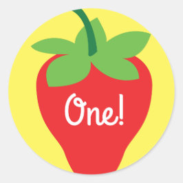 ベリー1歳の誕生日かわいいイチゴカラフルモダン ラウンドシール