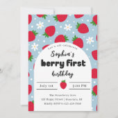 ベリー1歳の誕生日の招待状 招待状 (正面)