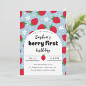 ベリー1歳の誕生日の招待状 招待状 (スタンド正面)