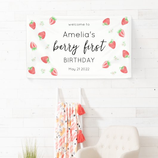 ベリー1歳の誕生日 |いちごファーストバナー 横断幕 (インサイチュ)