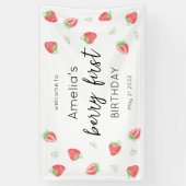 ベリー1歳の誕生日 |いちごファーストバナー 横断幕 (縦)