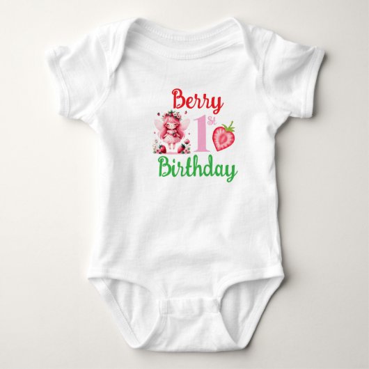 ベリー1歳の誕生日 ベビーボディスーツ (正面)