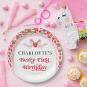 ベリー1番イチゴ1st誕生日9"ラウンド ペーパープレート (パーティー)
