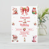 ベリー1stバースデーストロベリーパーティの招待状 招待状 (スタンド正面)