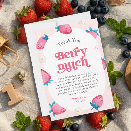 ベリー1stバースデーストロベリーファースト誕生日パーティー サンキューカード