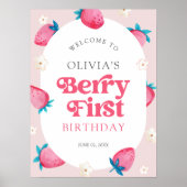 ベリー1stバースデーストロベリーファースト誕生日パーティー ポスター (正面)