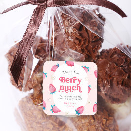 ベリー1stバースデーストロベリーファースト・デイ・サンキュー スクエアシール