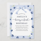 ベリー1stファーストボウブルーベリーガールズ誕生日 招待状 (正面)