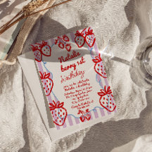 ベリー1st手描きストロベリーガールおもしろい誕生日