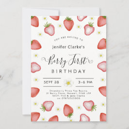ベリー1st誕生日の招待、女の子の最初の誕生日 招待状