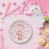 ベリー1st誕生日イチゴ赤 ペーパープレート (パーティー)