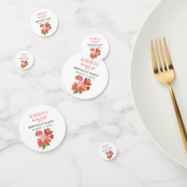 ベリー1st誕生日パーティーストロベリーフルーツ夏 コンフェッティ