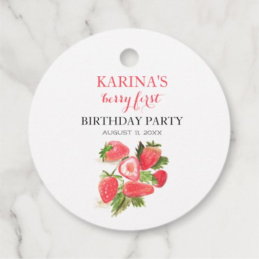 ベリー1st誕生日パーティーストロベリーフルーツ夏 フェイバータグ (裏面)