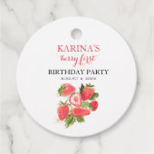 ベリー1st誕生日パーティーストロベリーフルーツ夏 フェイバータグ (正面)