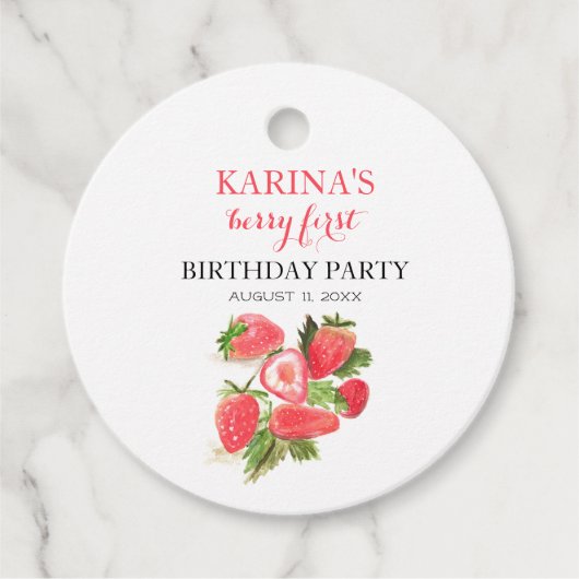 ベリー1st誕生日パーティーストロベリーフルーツ夏 フェイバータグ (正面)