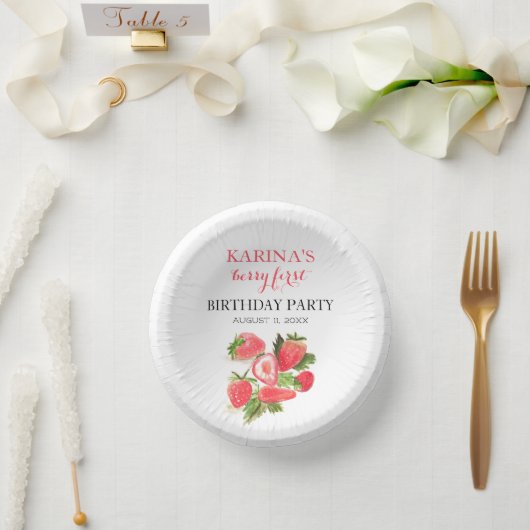 ベリー1st誕生日パーティーストロベリーフルーツ夏 ペーパーボウル (ウェディング)