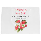 ベリー1st誕生日パーティーストロベリーフルーツ夏 ラージペーパーバッグ (正面)