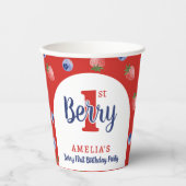 ベリー1st誕生日パーティーストロベリーブルーベリーレッド 紙コップ (正面)