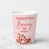 ベリー1st誕生日ピンク赤イチゴ名 紙コップ (裏面)