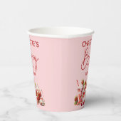 ベリー1st誕生日ピンク赤イチゴ名 紙コップ (右)