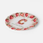 ベリー1st誕生日プレートレターCケーキデザイン ペーパープレート (アングル)