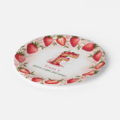 ベリー1st誕生日プレートレターFケーキデザイン ペーパープレート (アングル)