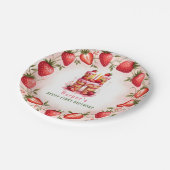 ベリー1st誕生日プレートレターHケーキデザイン ペーパープレート (アングル)