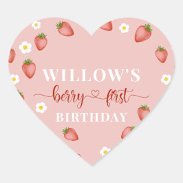 ベリー1th誕生日イチゴをテーマにしたステッカー ハートシール