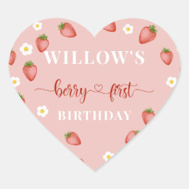 ベリー1th誕生日イチゴをテーマにしたステッカー ハートシール