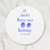 ベリー2誕生日ブルーベリー追加の名前の日付の子供r フェイバータグ (裏面)